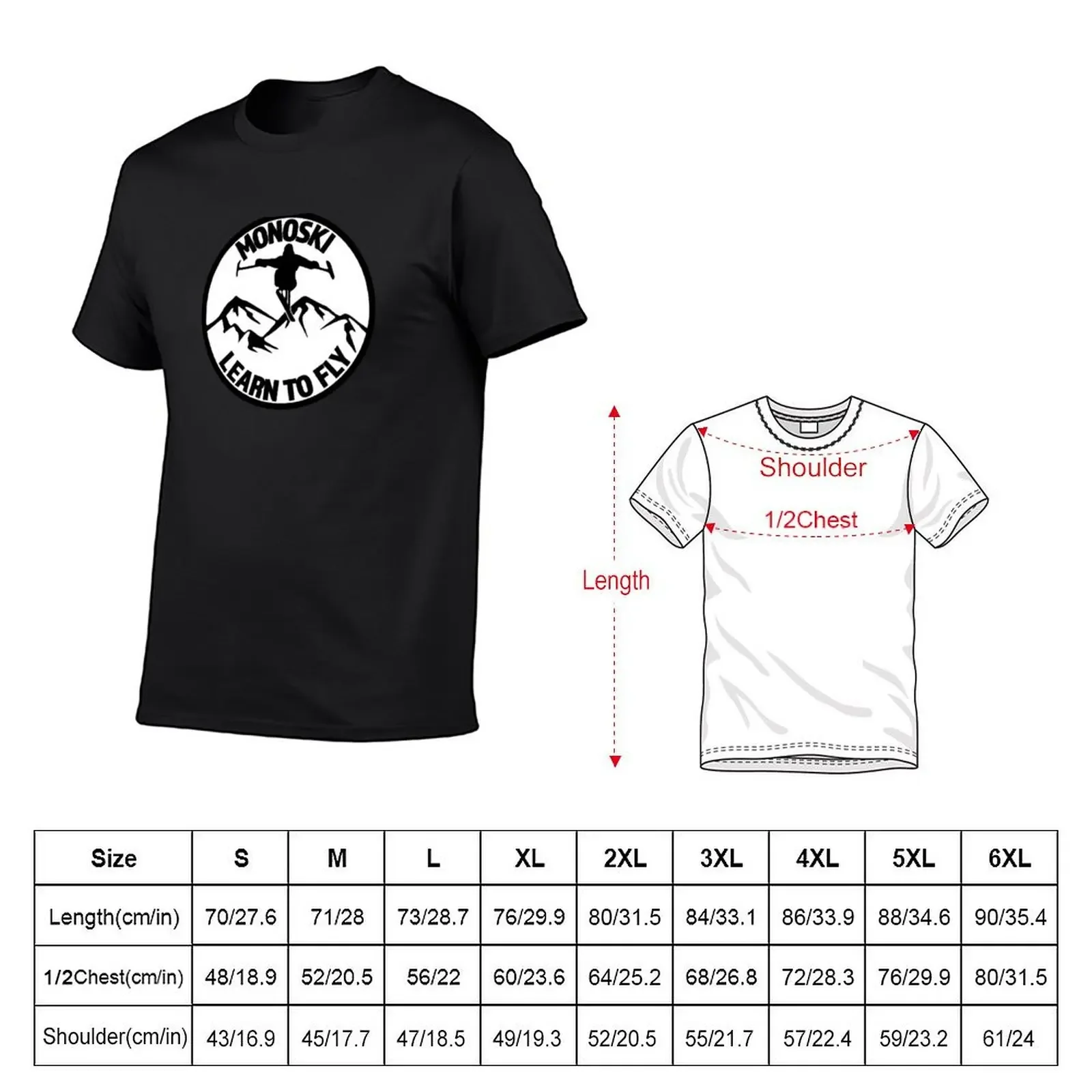 MonoSki - Learn To Fly - Great Gift for the Monoskier T-Shirt sports fans summer top men clothing