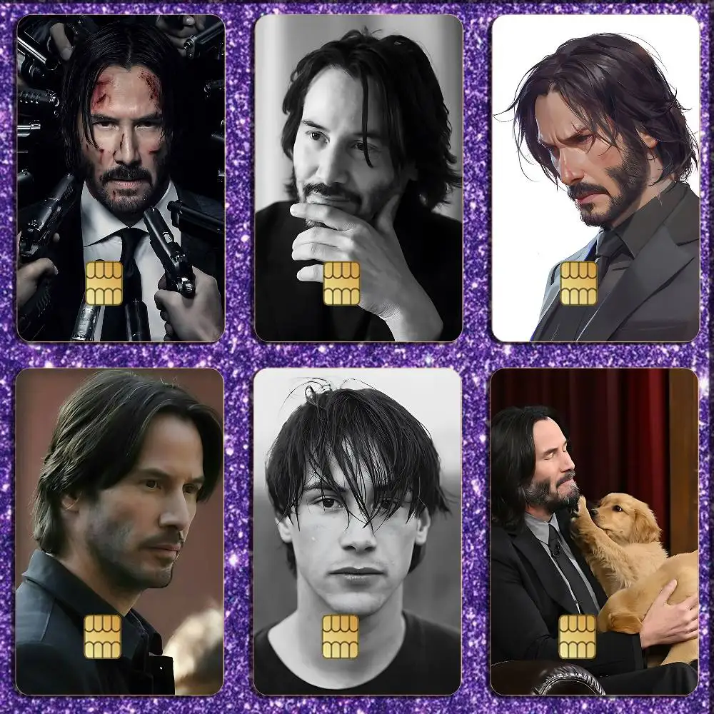 

K-Keanu R-Reeves Credit Card HD Stickers Game Card Decal Card Matte Film Skin Small Chip Waterproof Sticker