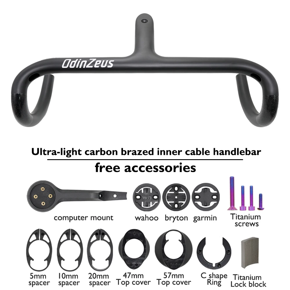 

Carbon fiber road bike integrated handlebars, lightweight/internal cable routing 360-440mm, 28.6mm diameter, cycling handlebars