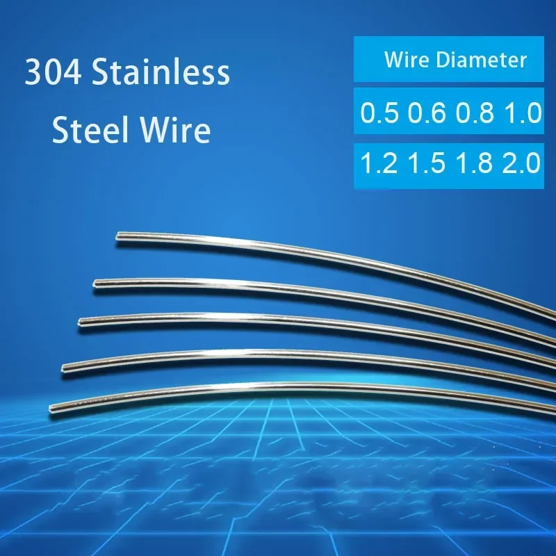 

304 Stainless Steel Wire Wire Diameter 0.4/0.5/0.6/0.7/0.8/1.0/1.2/1.5/1.8/2.0mm Length 1mSupport Customization