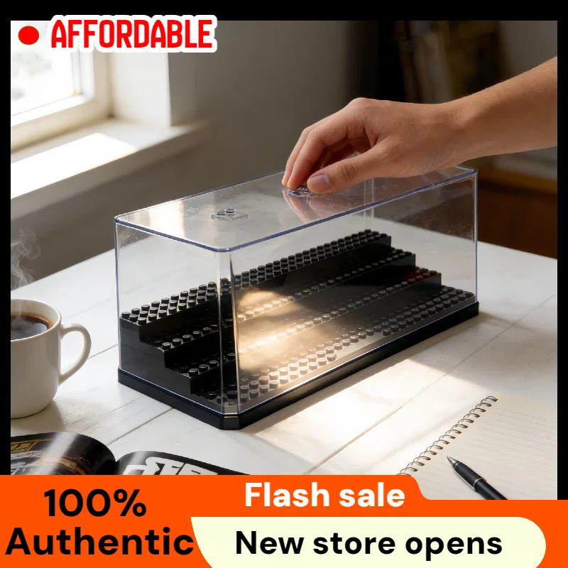 4-Tier Large Clear Acrylic Minifigure Display Case, Dustproof Action Figure Storage Box, Collectible Toy Figure Showcase