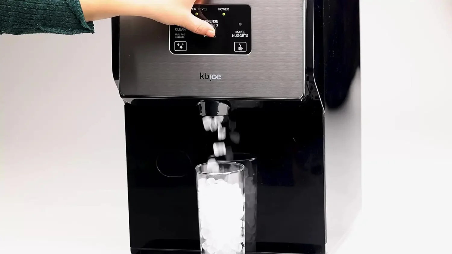 Self Dispensing Countertop Nugget Ice Maker, Crunchy Pebble Sonic Ice Maker's Produces Max 30 lbs of Nugget Ice per Day, Stainle