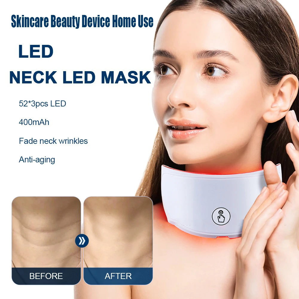 New Skin Care Neck LED Mask 7 Colors Photon Anti-Wrinkle Skin Brightening Neck Beauty Mask Skin Tightening Neck Wrinkle Remover