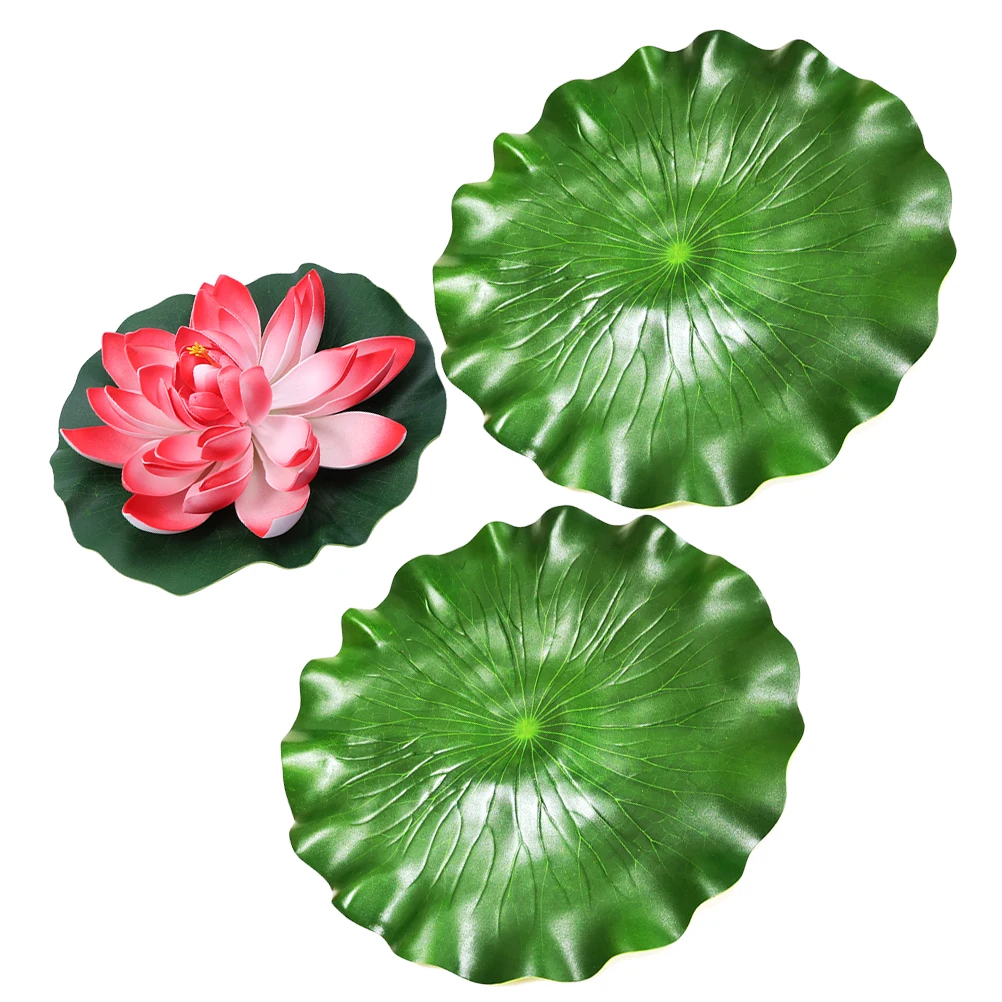 

3Pcs Simulated Floating Lotus Flowers Artificial Water Decoration Eva Plant Decor Aquarium Fish Tank Garden Ornament