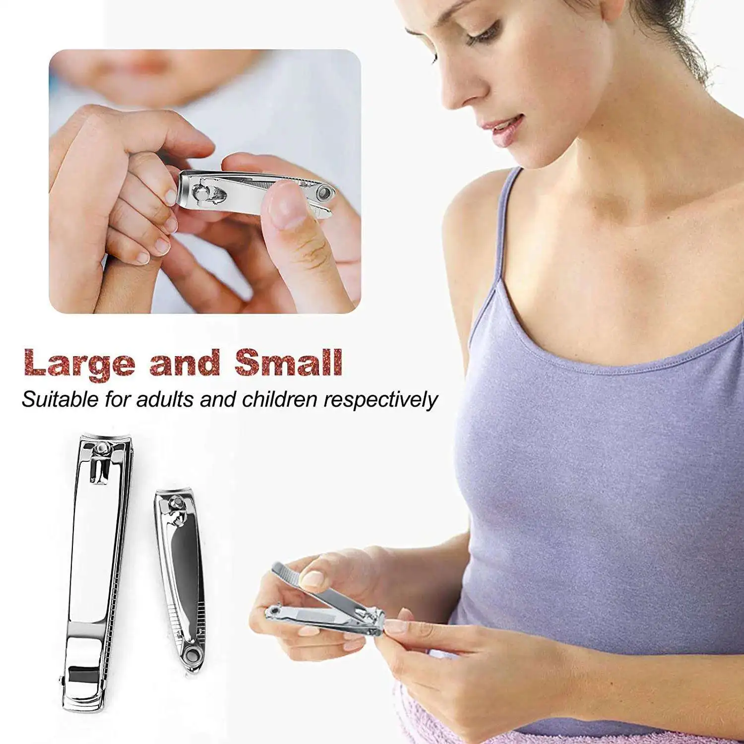 1/2pcs Nail Clipper Premium Stainless Steel Fingernail and Toenail Clipper Cutters Fingernail Clipper Cutters with Nail File