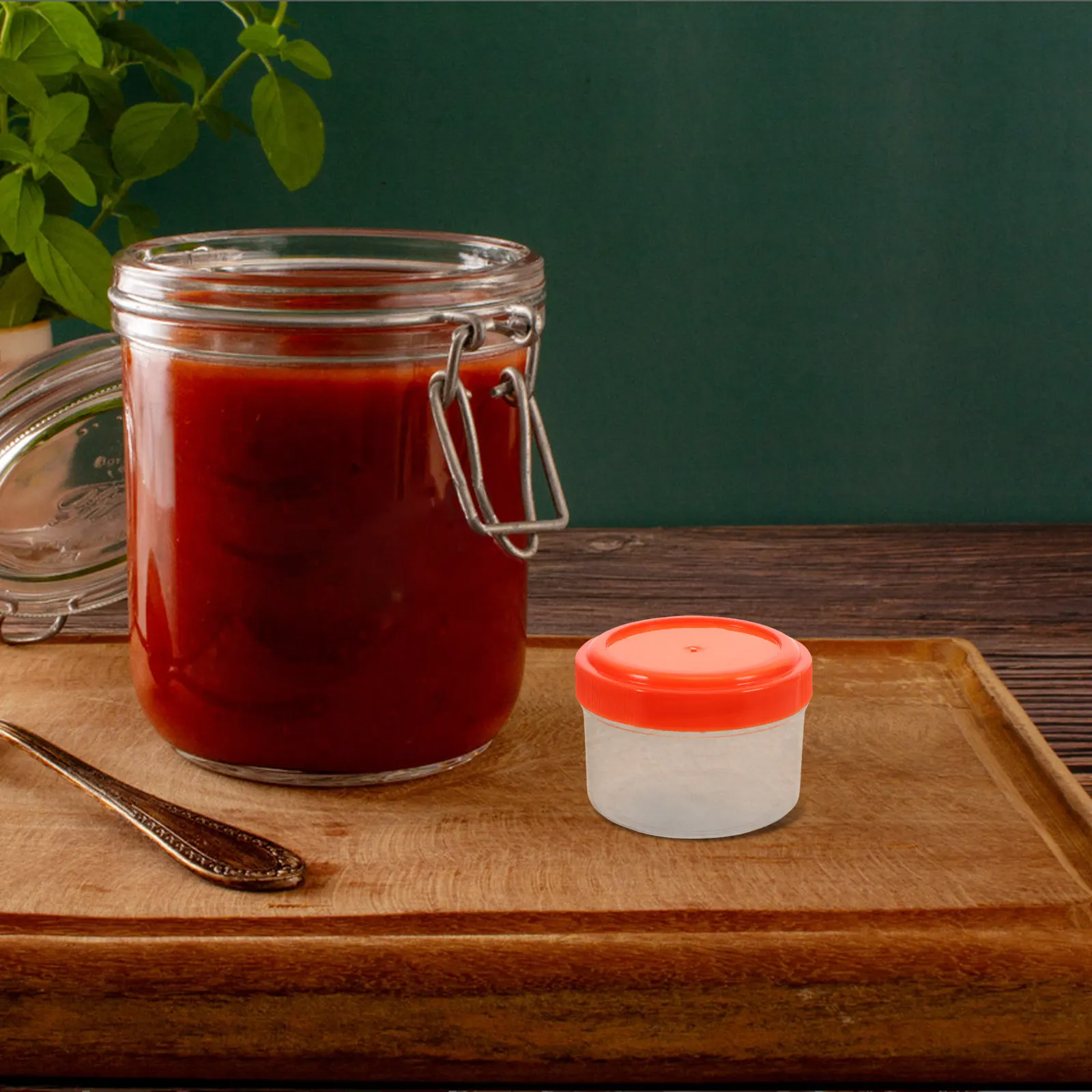 

4Pcs Mini Sauce Containers Compact Leakproof PP Condiment Cups for Salad Dressing Ketchup Dipping Portable Use 50Ml