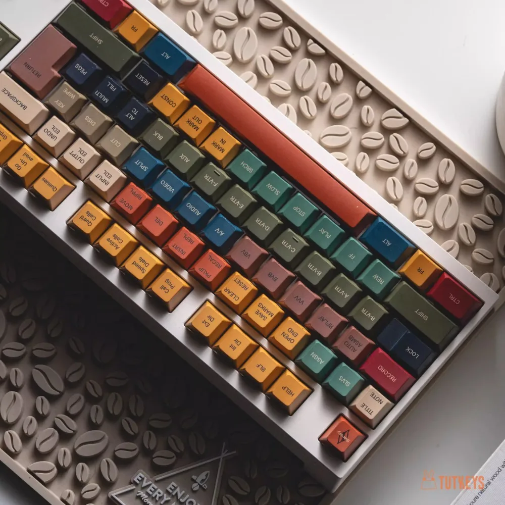 

Набор клавишных колпачков TUTKEYS & Sensy PBT, персонализированная ретро-записная клавиатура, игровая клавиатура с вишневым профилем для механической клавиатуры