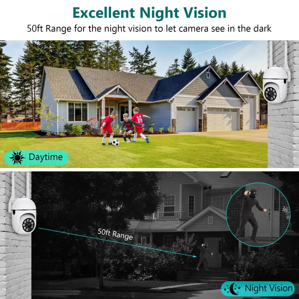Tuya APP Mini Wifi PTZ Camera 5MP Speed Dome Auto Tracking Outdoor Indoor Color Night Vision Two Way Audio Security Camera