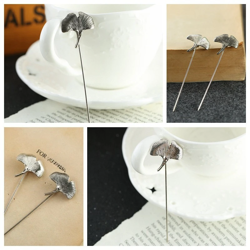 New Vintage Ginkgo Leaf Brooch Alloy Pin Suit Lapel Badge for DIY Clothes Bags Shoes Hat Scarf T-shirt Jeans Decor
