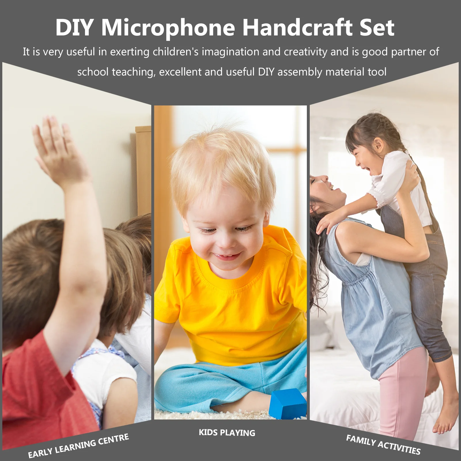 

3Sets Sound Transmission DIY Microphone Handcraft Prop Kids Science Assembly Material Tool Creative Learning Kids DIY Microphone