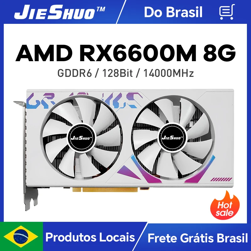 jieshuo RX 6600M 8GB GDDR6 Gaming Mobile version Graphics Card, Better than, PC Games, DirectX 12, Overclock, Silent & Efficient