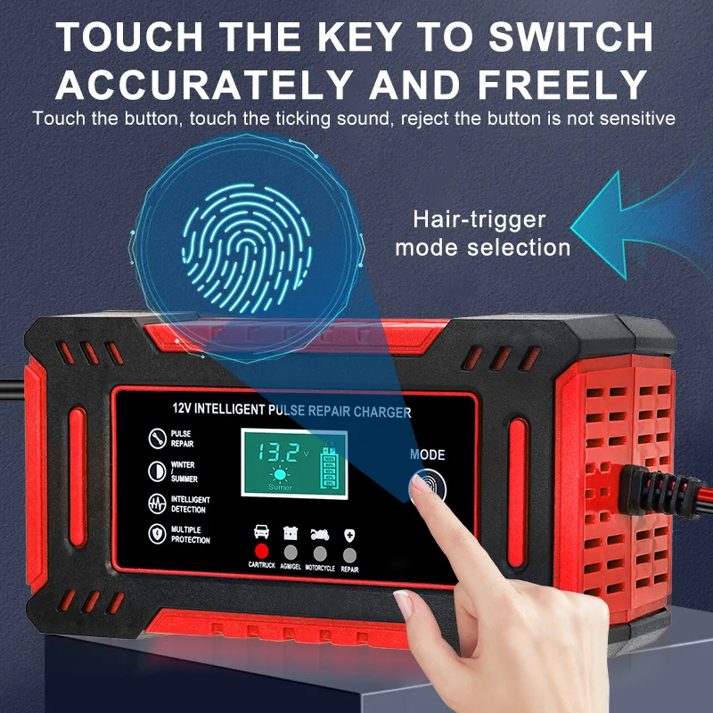 12V 6A Smart Pulse Battery Charger - Intelligent Fast Charging, Overcharge Protection,  12V Lead-Acid & AGM Batteries