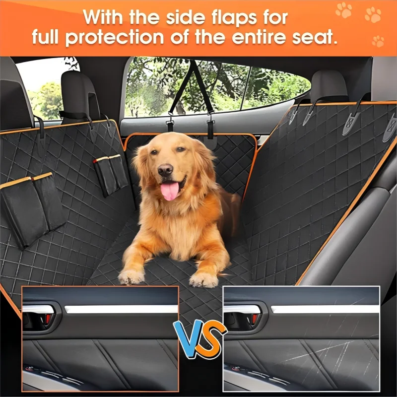 Car Pets Seat Cover Waterproof Pet Travel Dog Carrier Hammock Removable Anti-Scratch Dog Backseat Protection Easy to Install