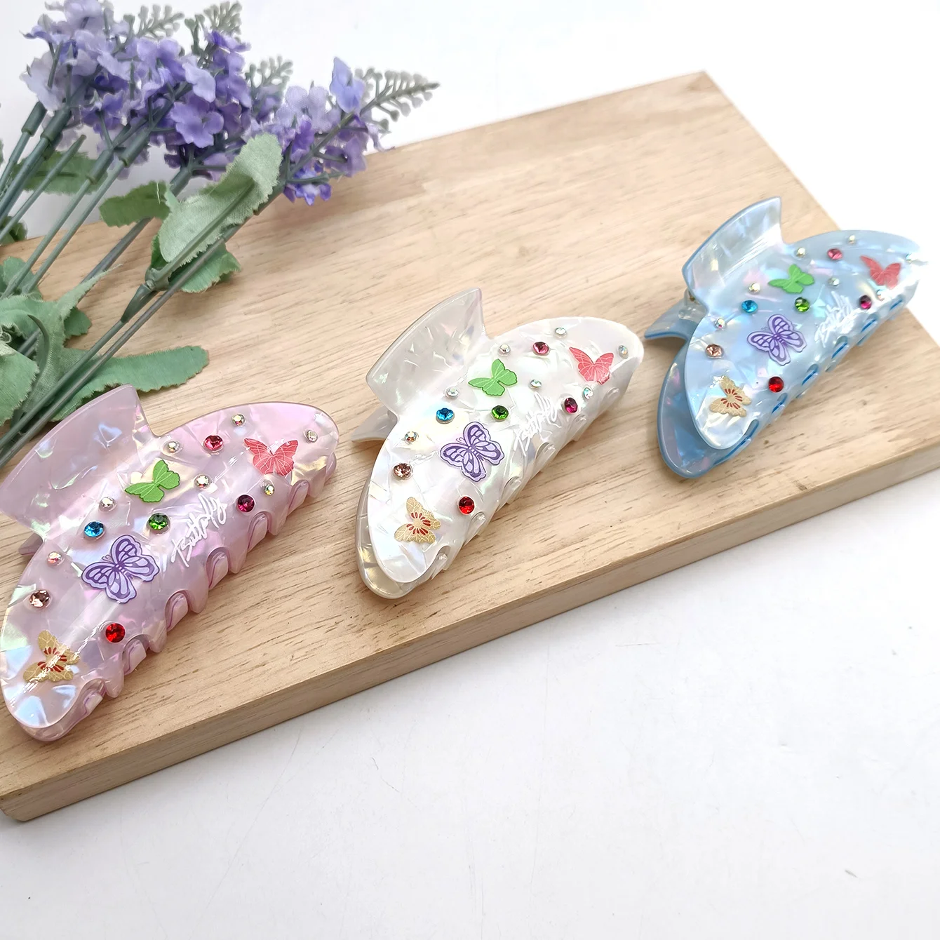 جديد لطيف فراشة فهم كليب تصفيفة الشعر الملونة القرش السرطانات قبضة الشعر مشبك شعر مخلب الملحقات للنساء