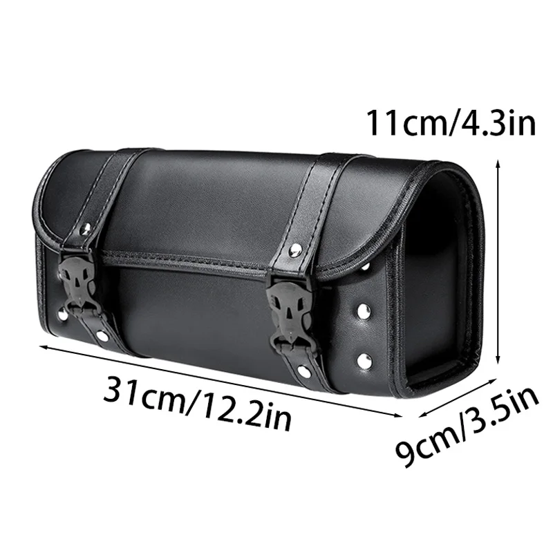 PU Leather Motorcycle Handlebar Bag Tool Side Pack Durable Waterproof for Motorbike Car Head/Tail Hanging Holder Bags Universal