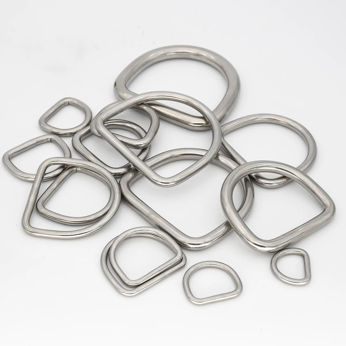 Stainless Steel Dee D Ring Buckle Clasp for Pet Dog Collar Backpack Leathercraft Purse Bag Strap Belt Webbing Garments Parts