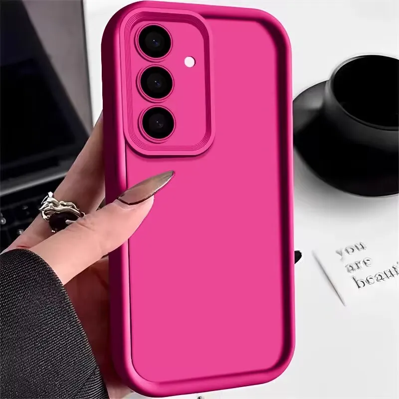 Weiche TPU-Hülle für Samsung Galaxy A56 A55 A54 A53 A35 A15 A16 A25 5G S24 S26 S25 Ultra S23 FE Candy Color Silikon-Handyhülle