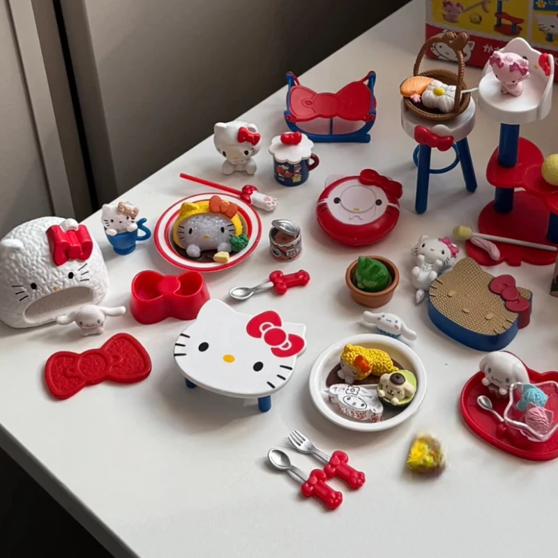 

New Product In Stock Cute Kt Cat Coffee Shop Blind Box Miniature Toy Scene Desktop Decoration For Fans' Holiday Surprise Gift