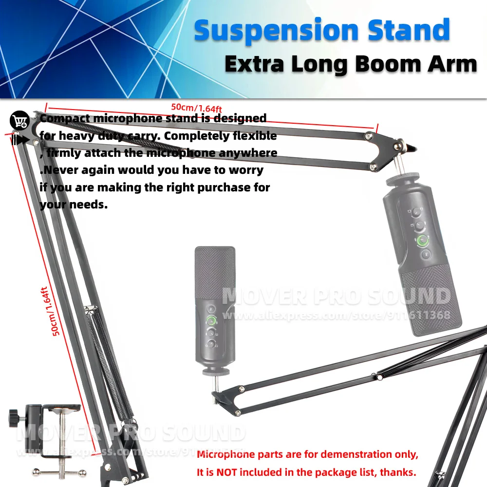 Desktop Suspension Microphone Stand For SENNHEISER Profile USB Cantilever Scissor Boom Arm Desk Top Mount Mic Holder Bracket