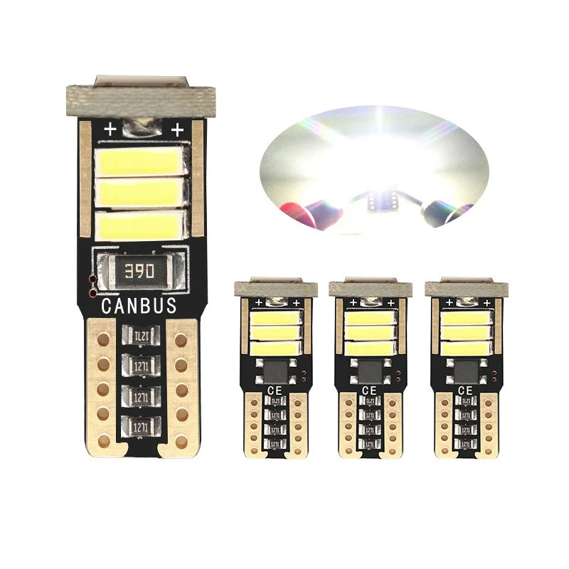 

4pcs T10 Led Canbus W5W Led Bulb Car Interior Light NEW 7020 8smd 194 168 No Error12V Reading Dome Light Instrument Plate Lamp