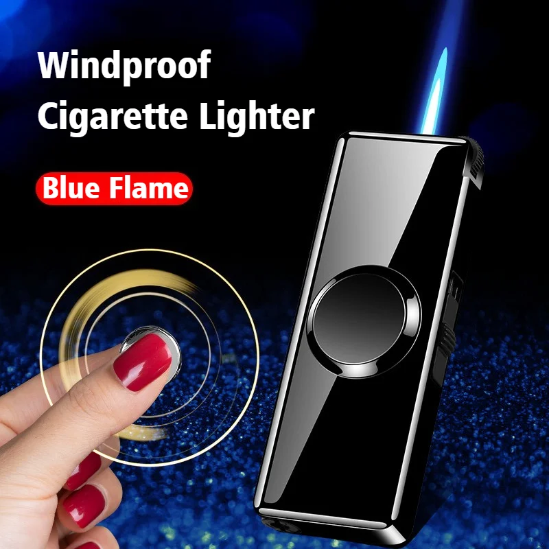 

New Blue Fire Cigar Ignifiers Gyro Lighter Windproof Blue Flame Smoke Inflatable Metal Cigarettes Lighters & Smoking Accessories