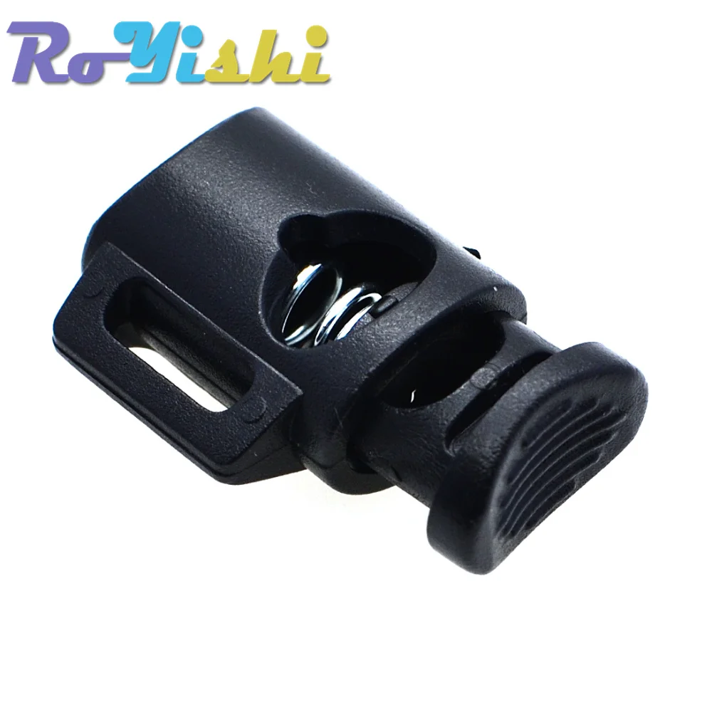 10 Pcs/Pack Cord Lock Cylinder Barrel Toggle Stopper Plastic Black 26.5mm*18mm*10mm