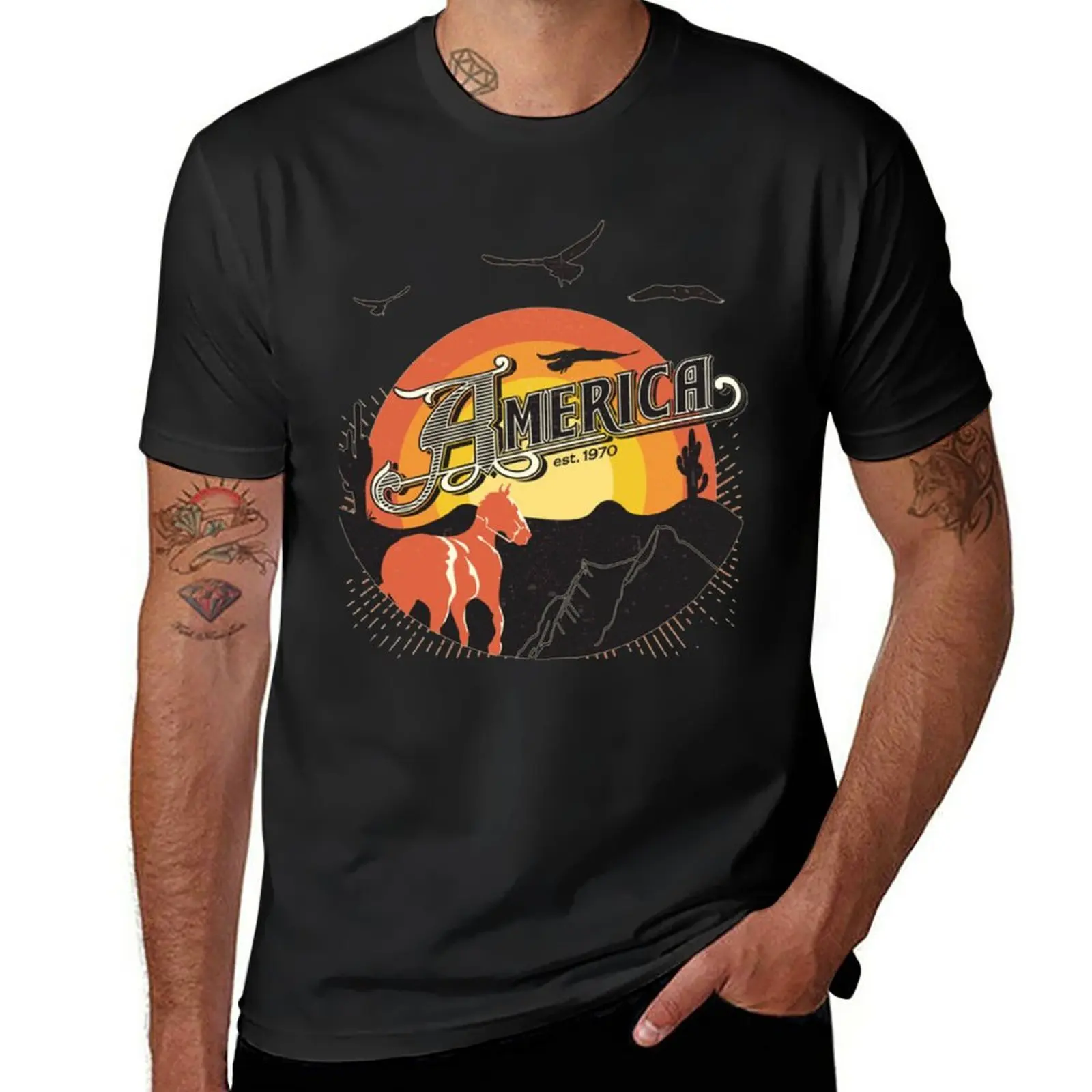

New America Band T-Shirt vintage clothes summer tops mens graphic t-shirts anime