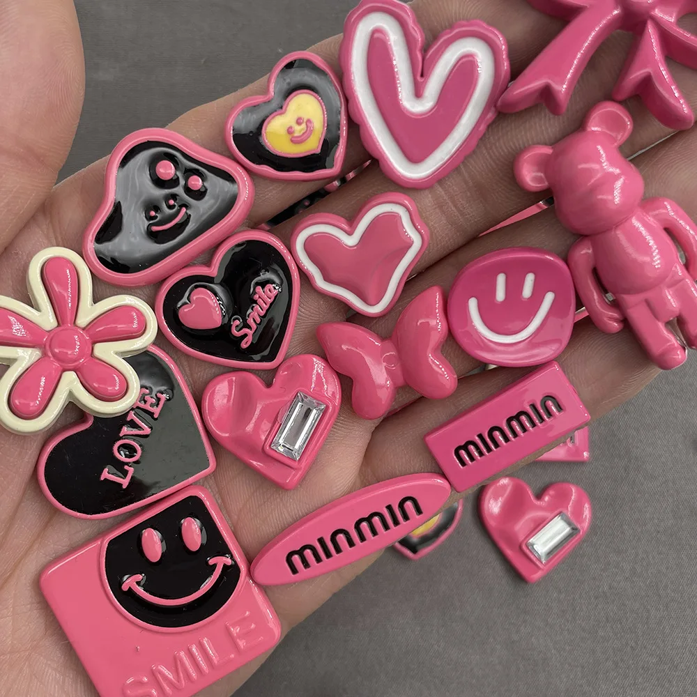 Pink acrylic Hipster Play accessories diy phone case cream glue handmade hairpin patch material