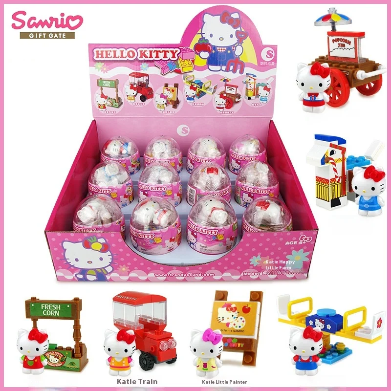 Sanrio Hello Kitty Twisted Egg Blind Box Children'S Toy Mystery Box Twisting Egg Kawaii Diy Assembly Toy Gift Anime Figure Toys