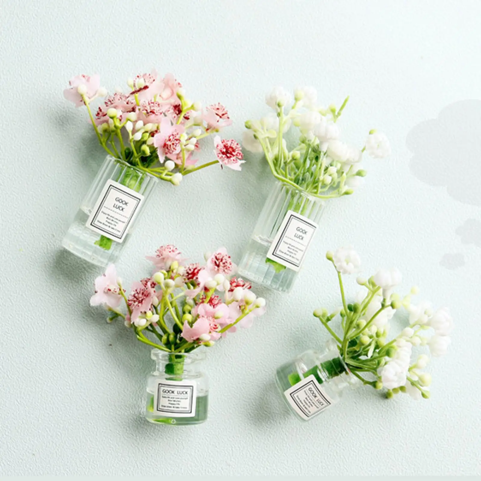 

Jasmine Flower Bottle Simulation Green Plant Accessory Miniature Toy Decor for 1 12 Scale Dollhouse