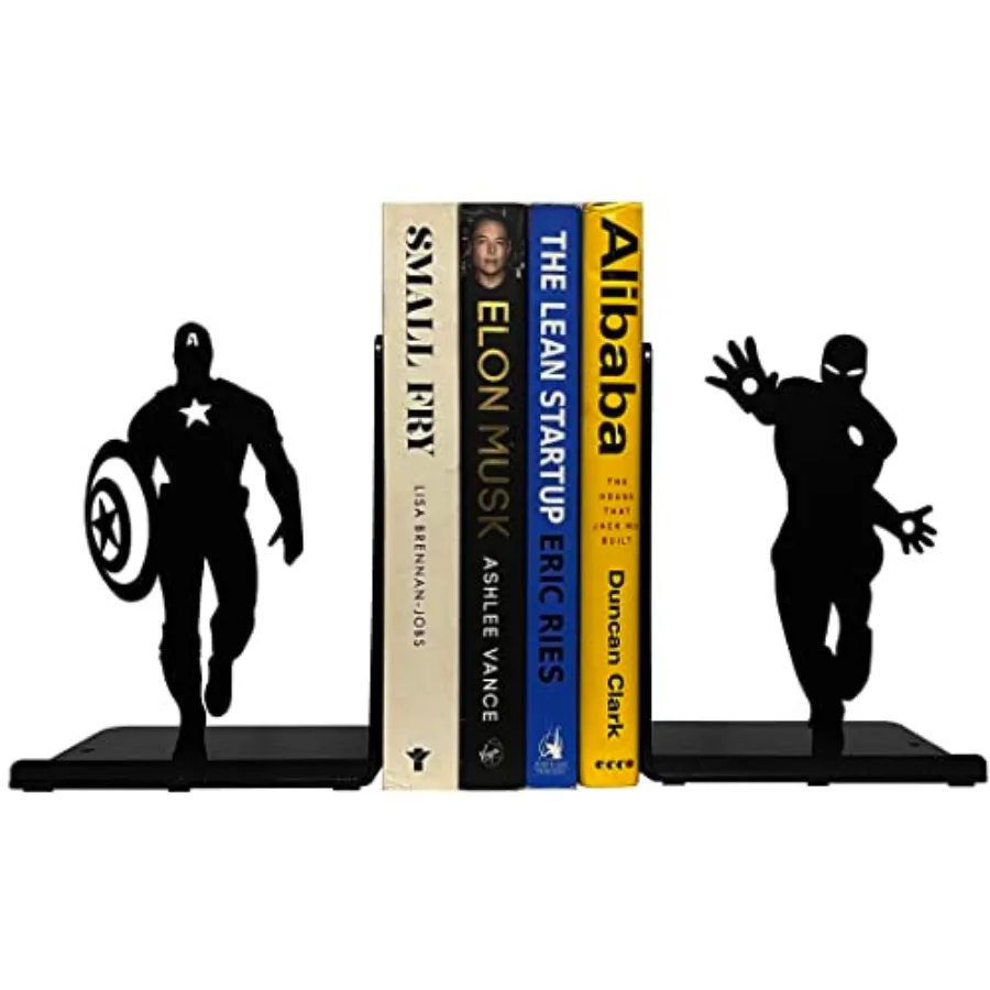 

Superhero Bookends Decorative Bookends for Shelves Non-Skid Book Holders for Shelves, Table Unique Home/Office Decor Heavy Book