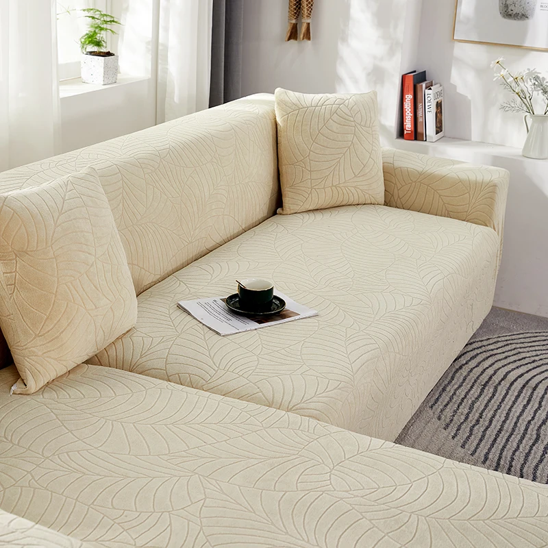 Jacquard Sofa Covers 1/2/3/4 Seats Solid Couch Cover L Shaped Sofa Cover Protector Bench Covers