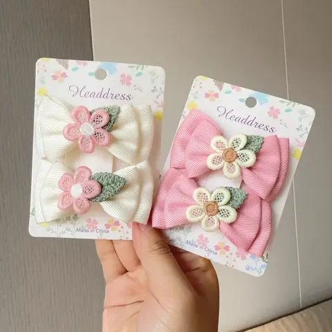 2 stks/set Nieuwe Leuke Bows Baby Haarspeldjes Snoep Kleur Meisjes Prinses Haarspelden Haarspeldjes Kinderen Haaraccessoires Groothandel