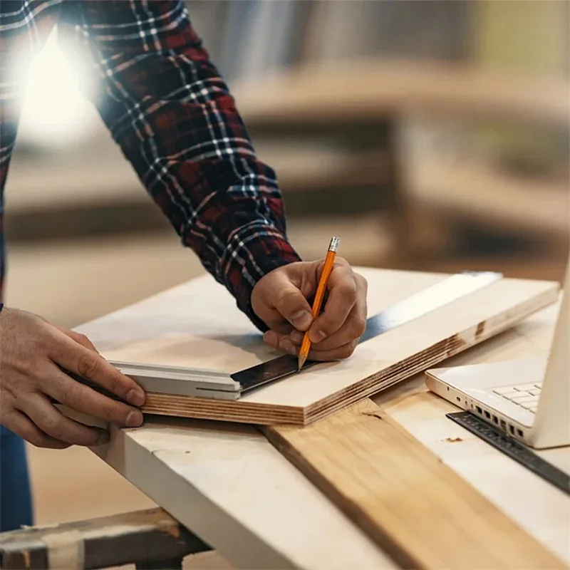 Aluminium-Legierung Quadratisches Lineal Rechtwinkliges 90-Grad-Drehlineal Holzbearbeitungslineal Stahl-Drehlineal Messwerkzeuge Messlehre – Detail 9