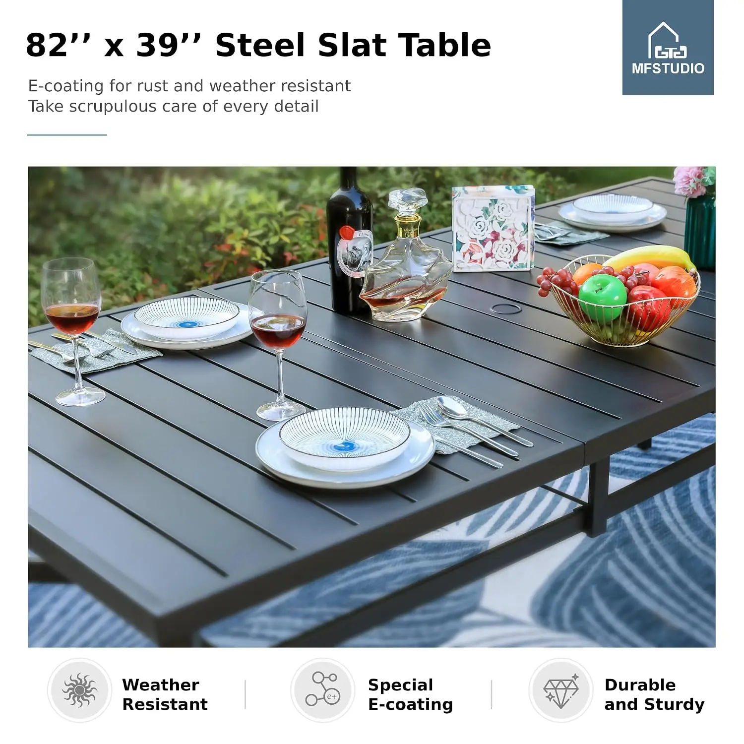 9 Pcs Stackable Outdoor Dining Set For 8, Mesh Chairs, Customized
