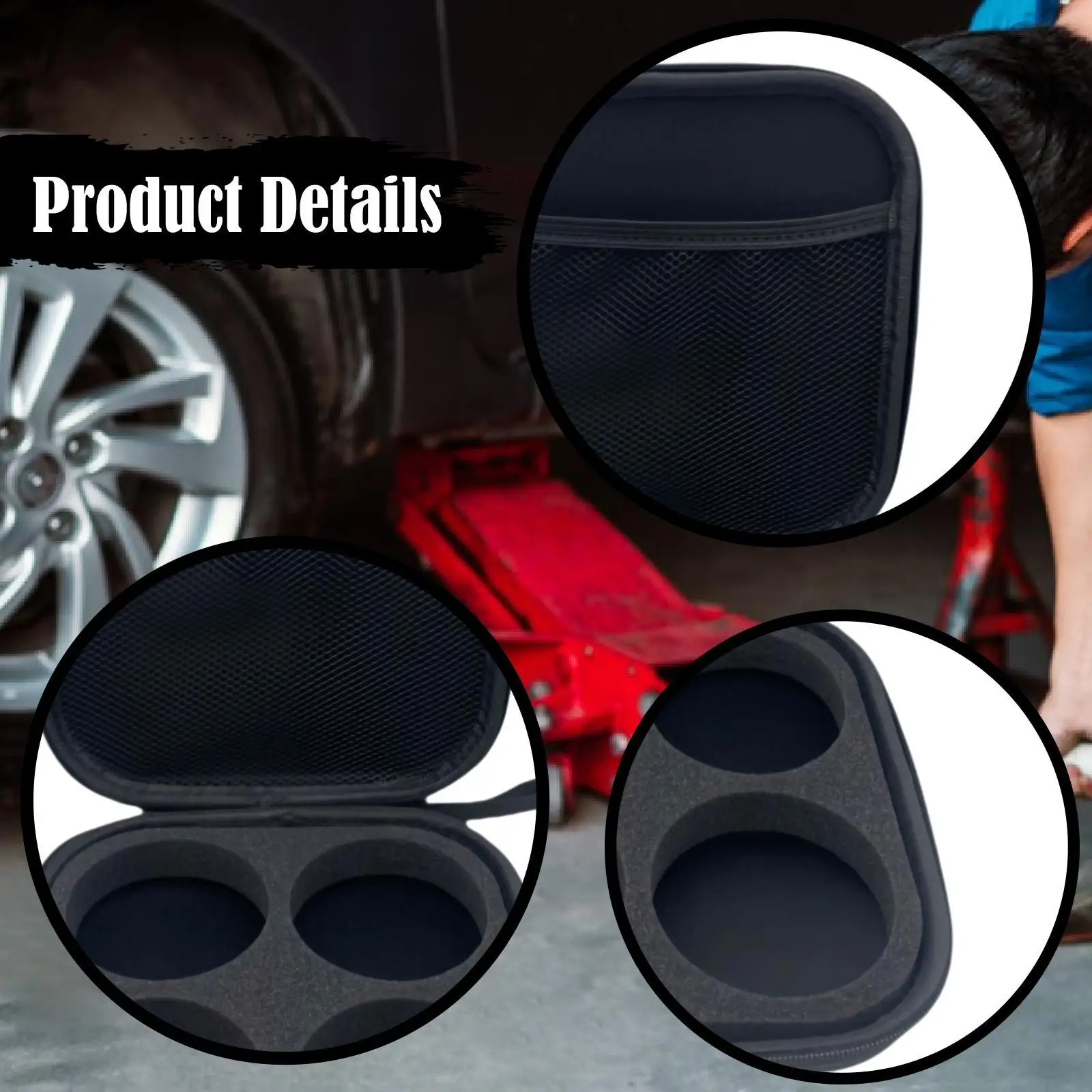 Picture 6: Lifting Jack Pad Storage Case Carry Case Zipper Closure Protector Rubber Jack Pad Storage Bag Car Accessories for Tesla