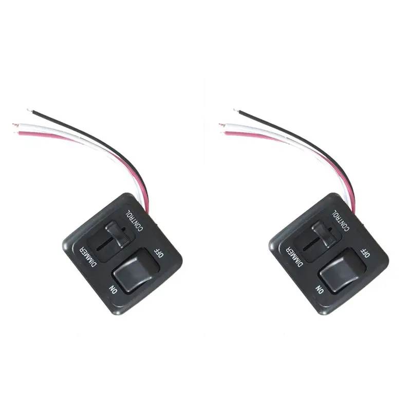 2X 12 Volt DC Dimmer Switch For LED, Halogen, Incandescent - RV, Auto, Truck, Marine, And Strip Lighting