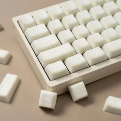 Teclas con temática de mármol, teclas de doble disparo, PBT, color blanco leche, translúcido, perfil de cereza, teclado para jugadores MX Switch, 114 teclas