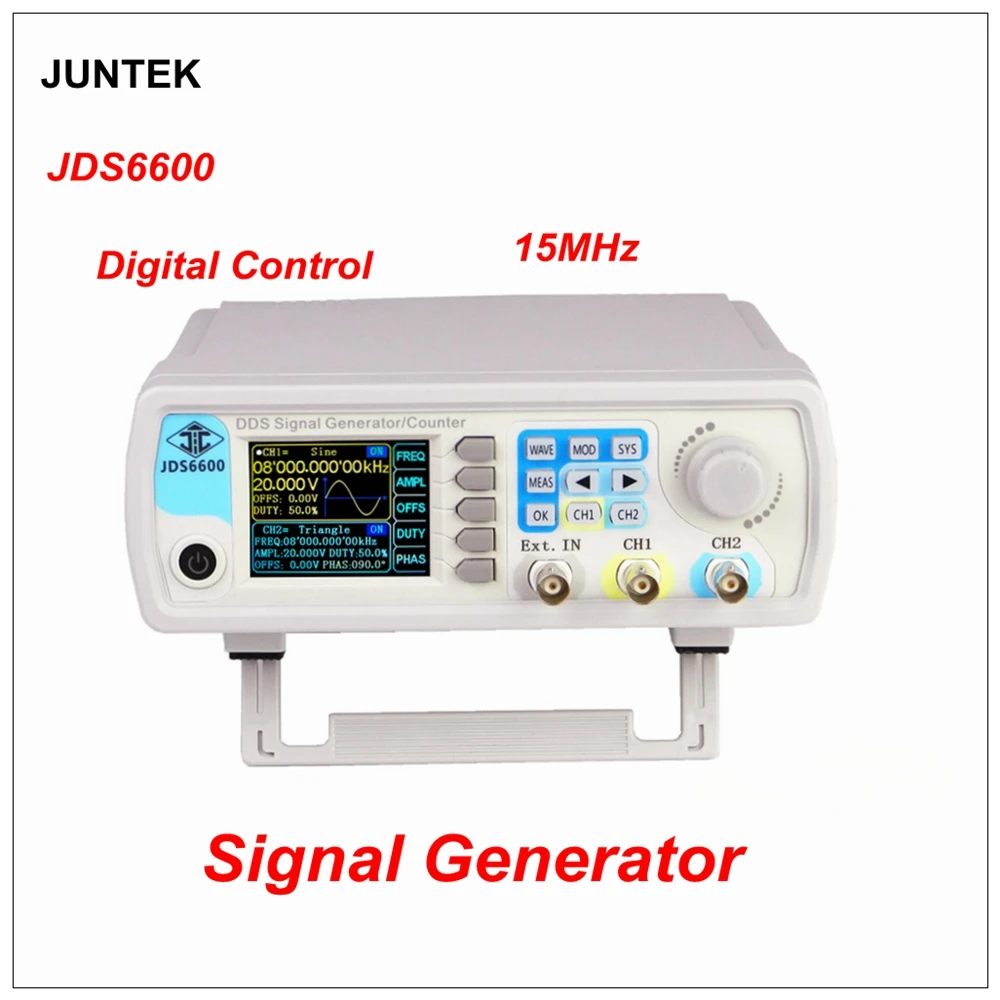 Frequency Generator JDS6600 15MHz DDS Function Signal Generator Source Dual 2-CH Frequency Meter Arbitrary Waveform Pulse Genera