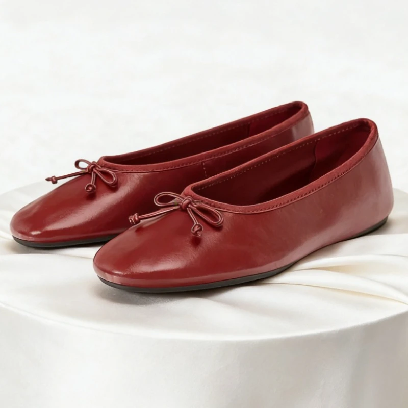 

Comfortable Ballet Flats for Women Bowknot Decoration Round-toe Designer Dress Shoes Loafers 2026 Spring Elegant Women's Shoes