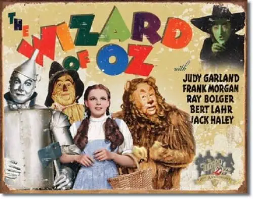 70. Jubiläum des klassischen Dorthy-Films, Wanddekoration, Metall-Blechschild aus Aluminium