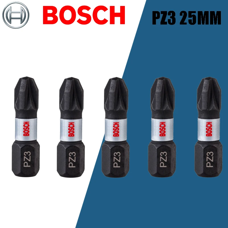 BOSCH Original PH1/2/3 PZ2/3 Impact Type Bit Durable Non-Slip High Speed Steel Carpentry Drill Hole Power Tool Accessories