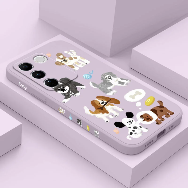 

Chalk Drawing Dog Phone Case For VIVO V30 V29 V29E V27 V27E V25 V25E V23 V23E V21 V20 Y20 Y12 Y21 Y22 Y50 Y35 Y76 Y36 Pro 4G 5G