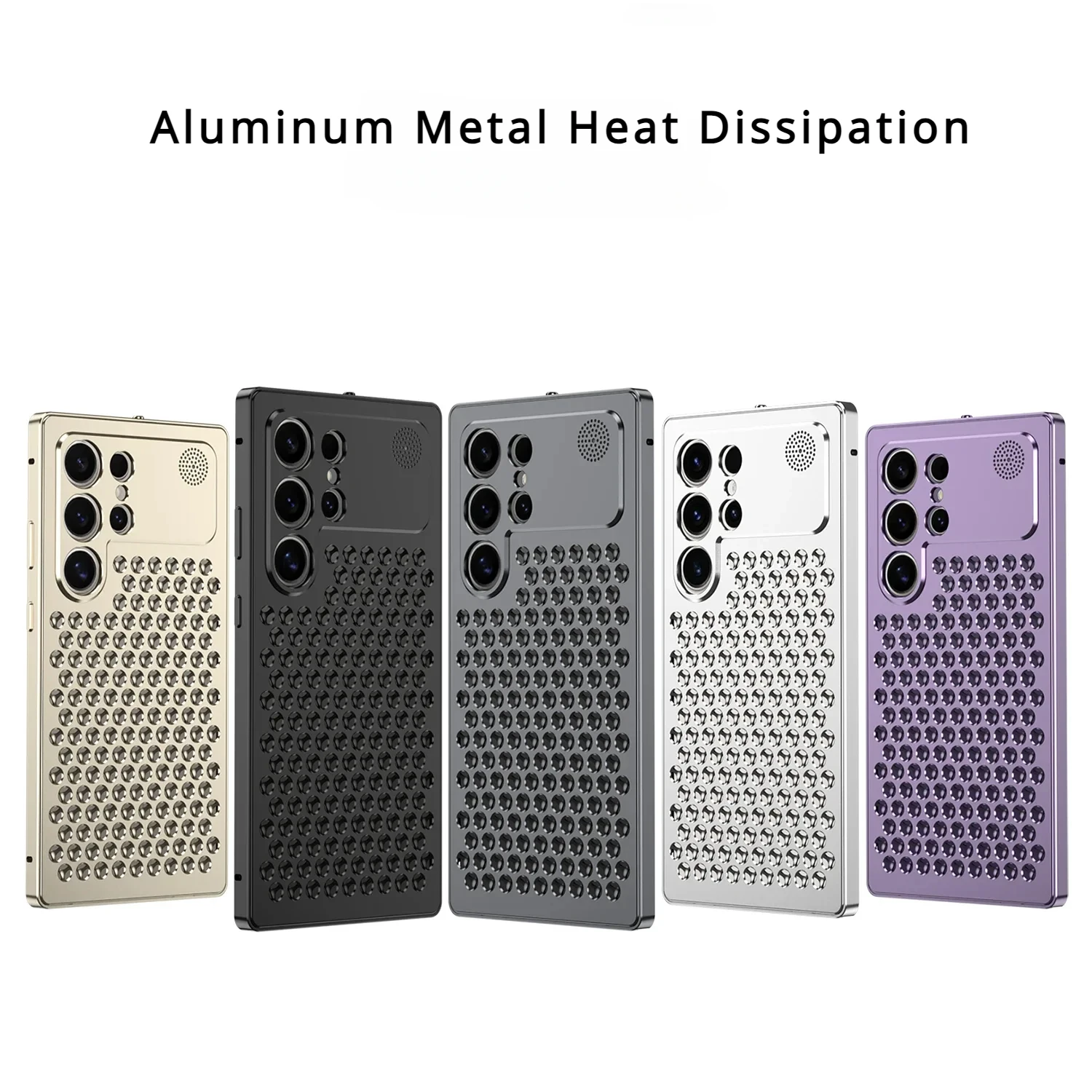 Aluminum Metal Heat Dissipation Case for Samsung S26Ultra S24 S25 Ultra Shockproof Hard Bumper Hollow Shell for Galaxy S23 Ultra