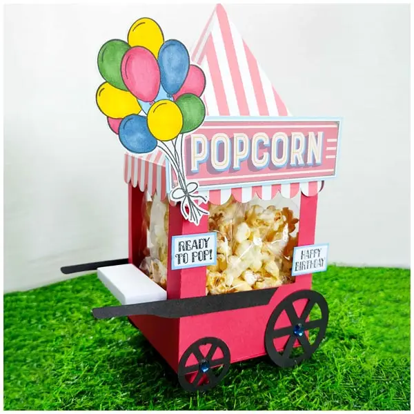 2024 New 3D The Popcorn Cart Cutting Dies Scrapbooking Decoration Accessories Paper Making Frame Card Craft