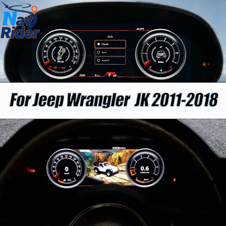 

12.3" Linux Car LCD Digital Dashboard Cluster Instrument Panel Speedometer Screen For Jeep Wrangler JK 2011-2018 Virtual Cockpit