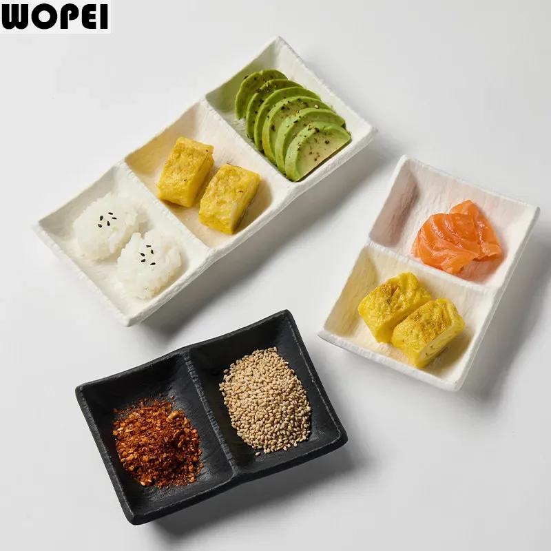 Stone Patterned Ceramic Seasoning Dish Frosted Sushi Dish Dessert Dish Appetizer Plate Serving Plate Molecular Cuisine Tableware