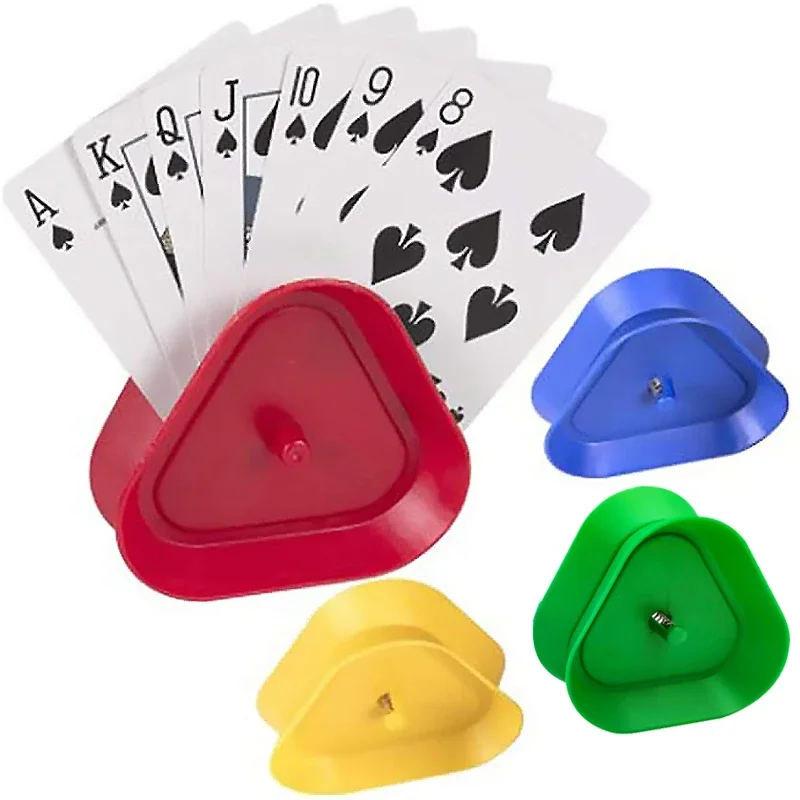 New Triangle Shaped Playing Card Holder Lazy Person Poker Seat Board Game Cards Stand for Children Seniors Free Your Hands