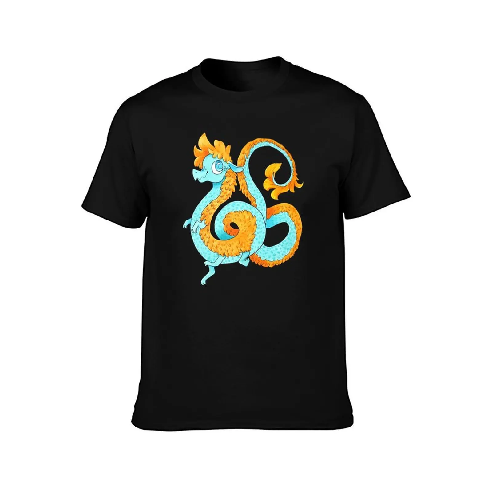 The Great Curly Dragon T-Shirt, Summer Casual Cotton Tee, Oversized Streetwear Tops, Vintage Graphic Print, Unisex Men Women