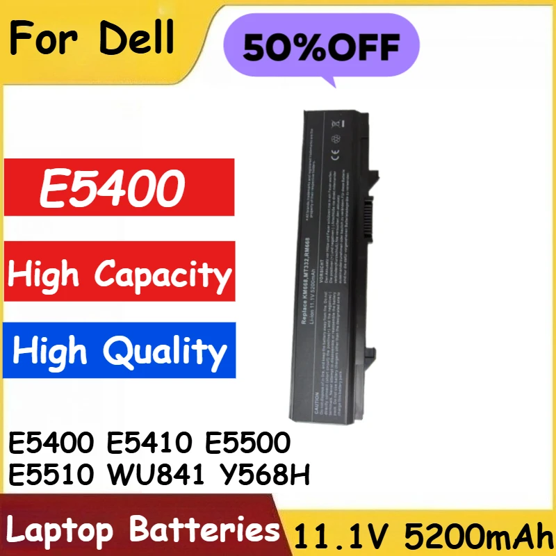 Для Dell E5400 E5410 E5500 E5510 WU841 Y568H Сменный аккумулятор для ноутбука E5400 11,1 В 5200 мАч